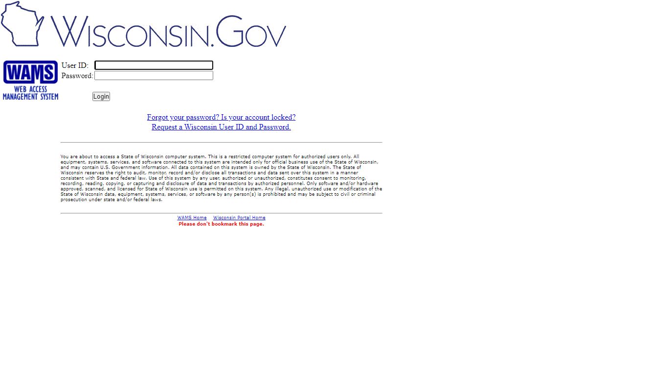 Wisconsin Web Access Management System